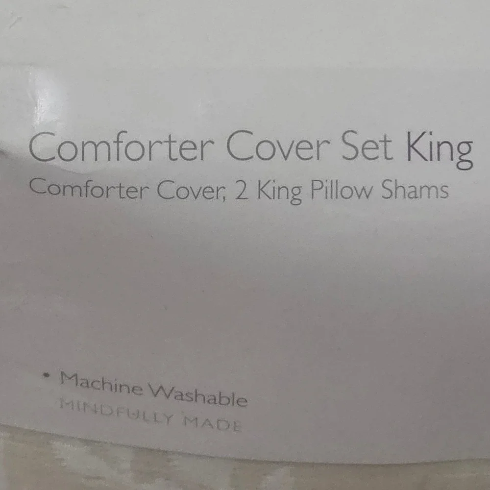 Sky Jardin Silhouette Comforter Cover Set King Ivory Floral Jacquard 3pc Cotton